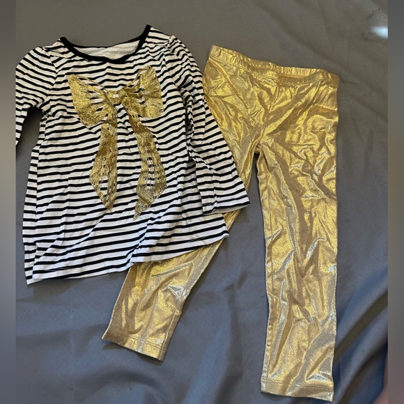 Healthtex Black and Gold Striped Top - Picture 1 of 3
